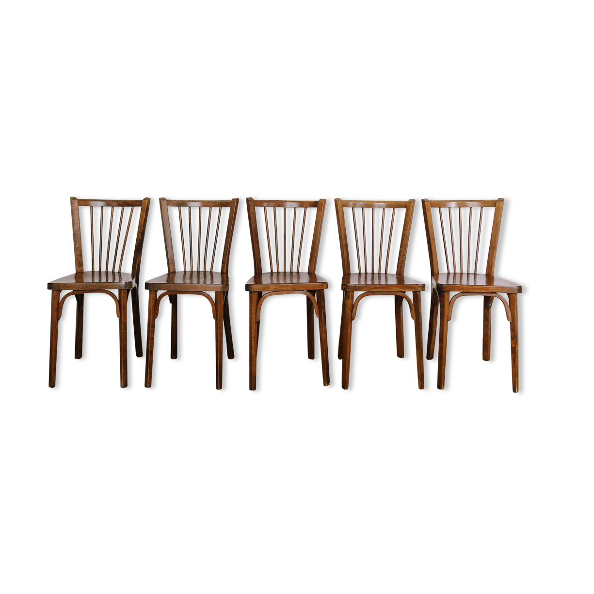 Lot de 5 chaises bistrot baumann vintage