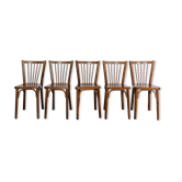 Set of 5 vintage baumann bistro chairs