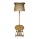 Vintage rattan magazine rack table lamp