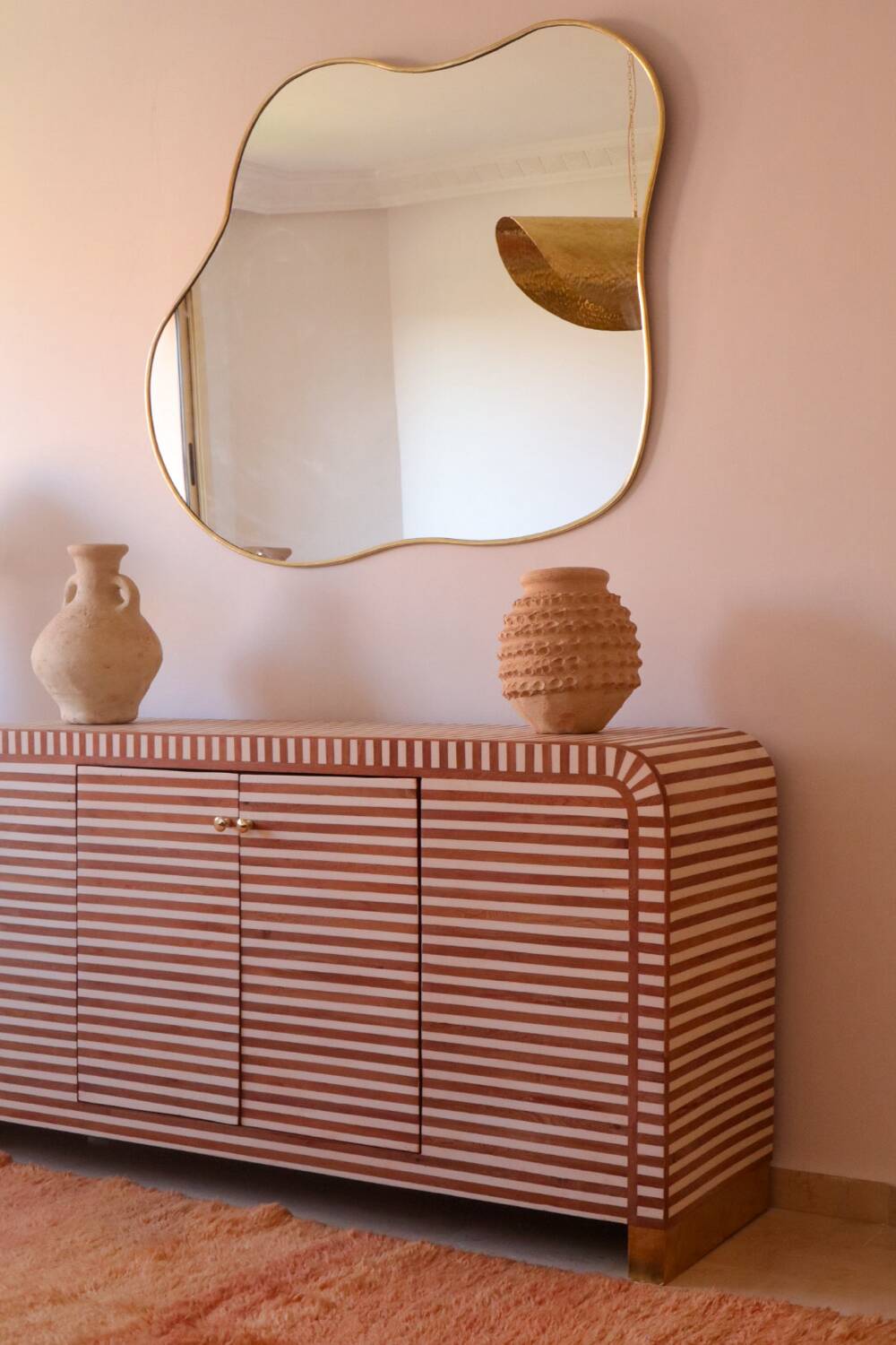 Abstract Organic Brass Mirror
