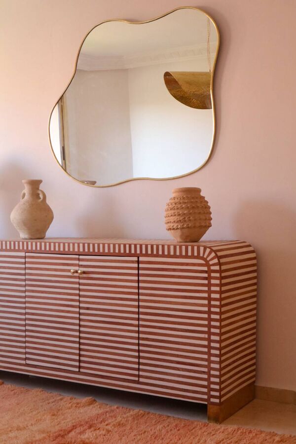 Miroir Organique Abstrait en Laiton