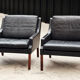 Canapé et 2 fauteuils scandinaves en cuir