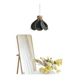 Flower suspension, Nymphéa model, 8 petals in rattan and fir green linen