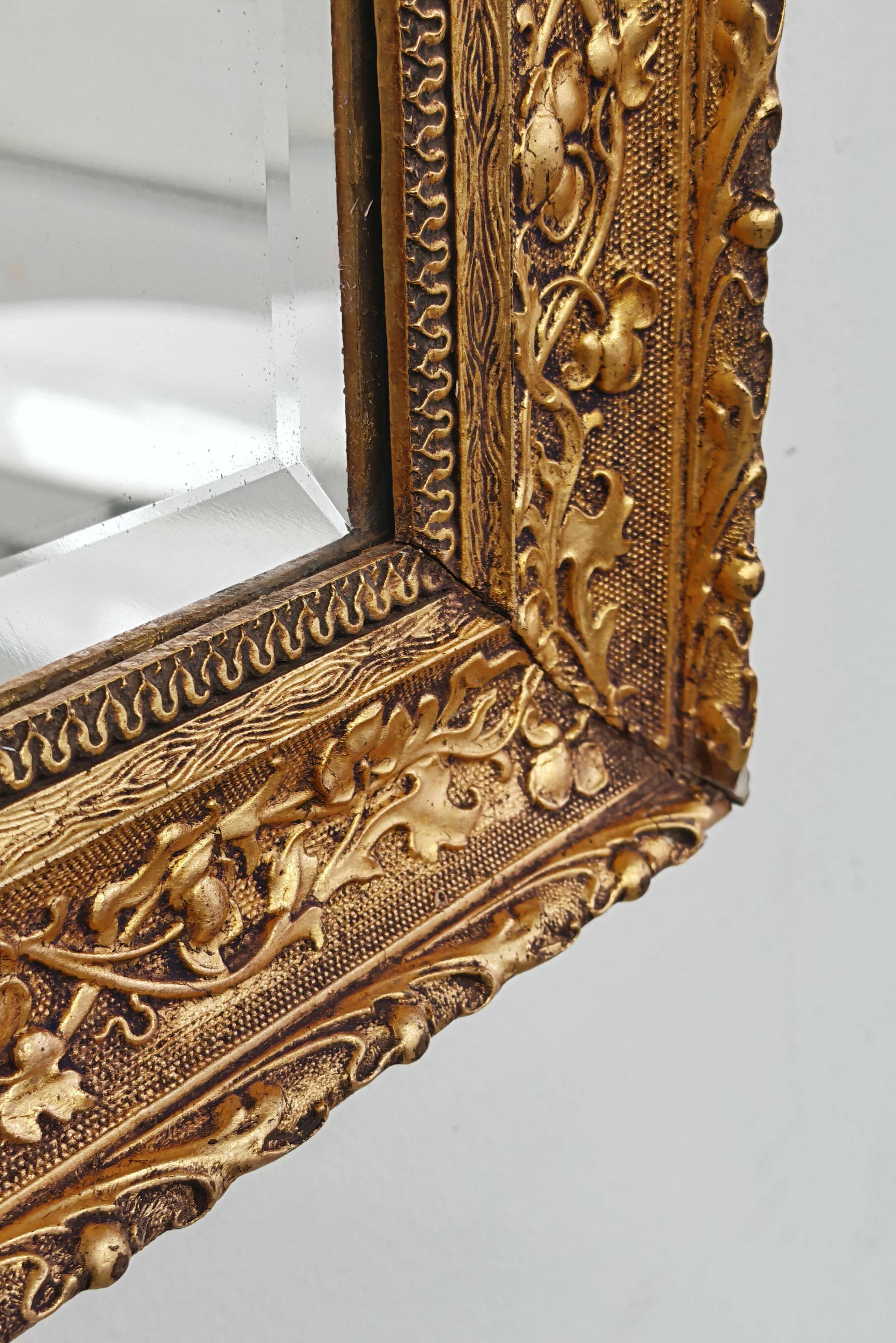 Miroir ancien en bois doré, style néoclassique, 19ème siècle