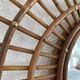 Miroir vintage 1960 soleil rotin osier ortf spirale design - 68 x 52 cm