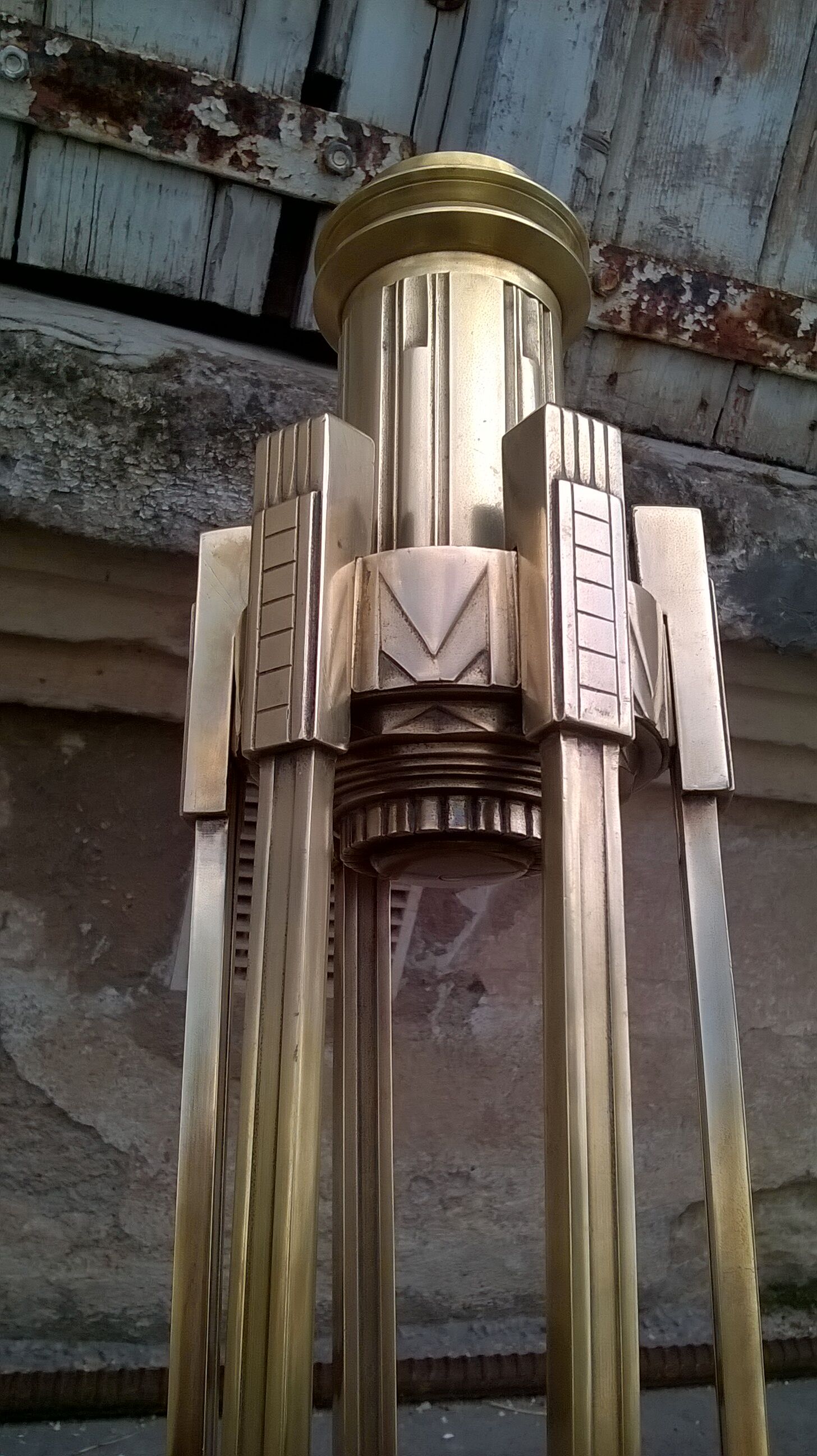 Bronze chandelier and brass art deco period