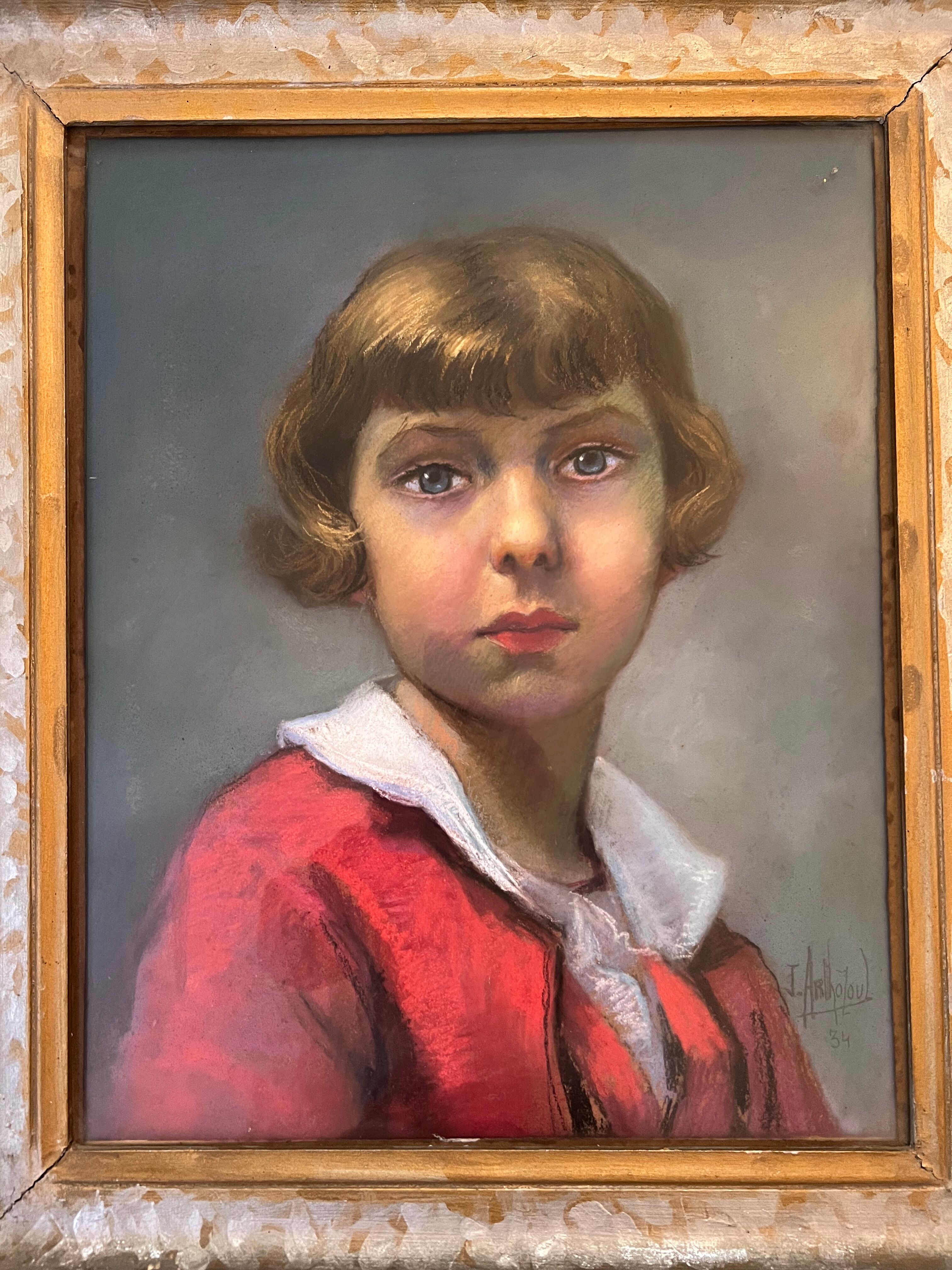 Painting, portrait of a young girl 1934