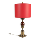 1960s table lamp in brass and red resin