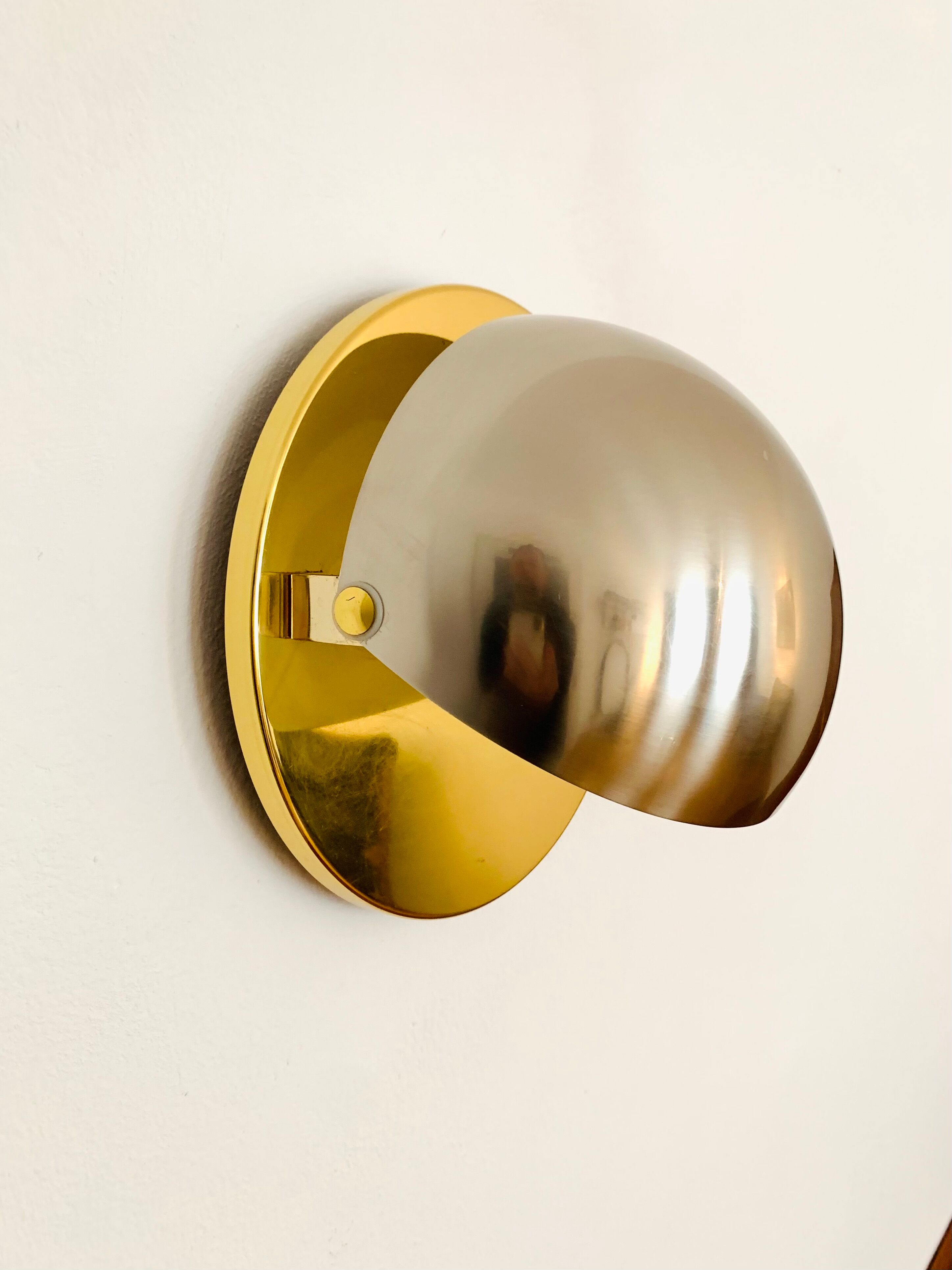Set of 2 1970s Bicolor Space Age Wall Lamps by Sölken