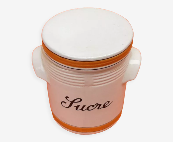 Pot couvert en grès vernissé "sucre"
