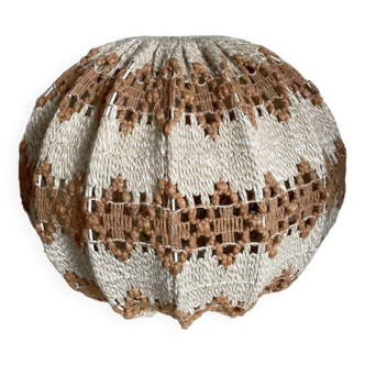 Round Crochet Pendant Beige color