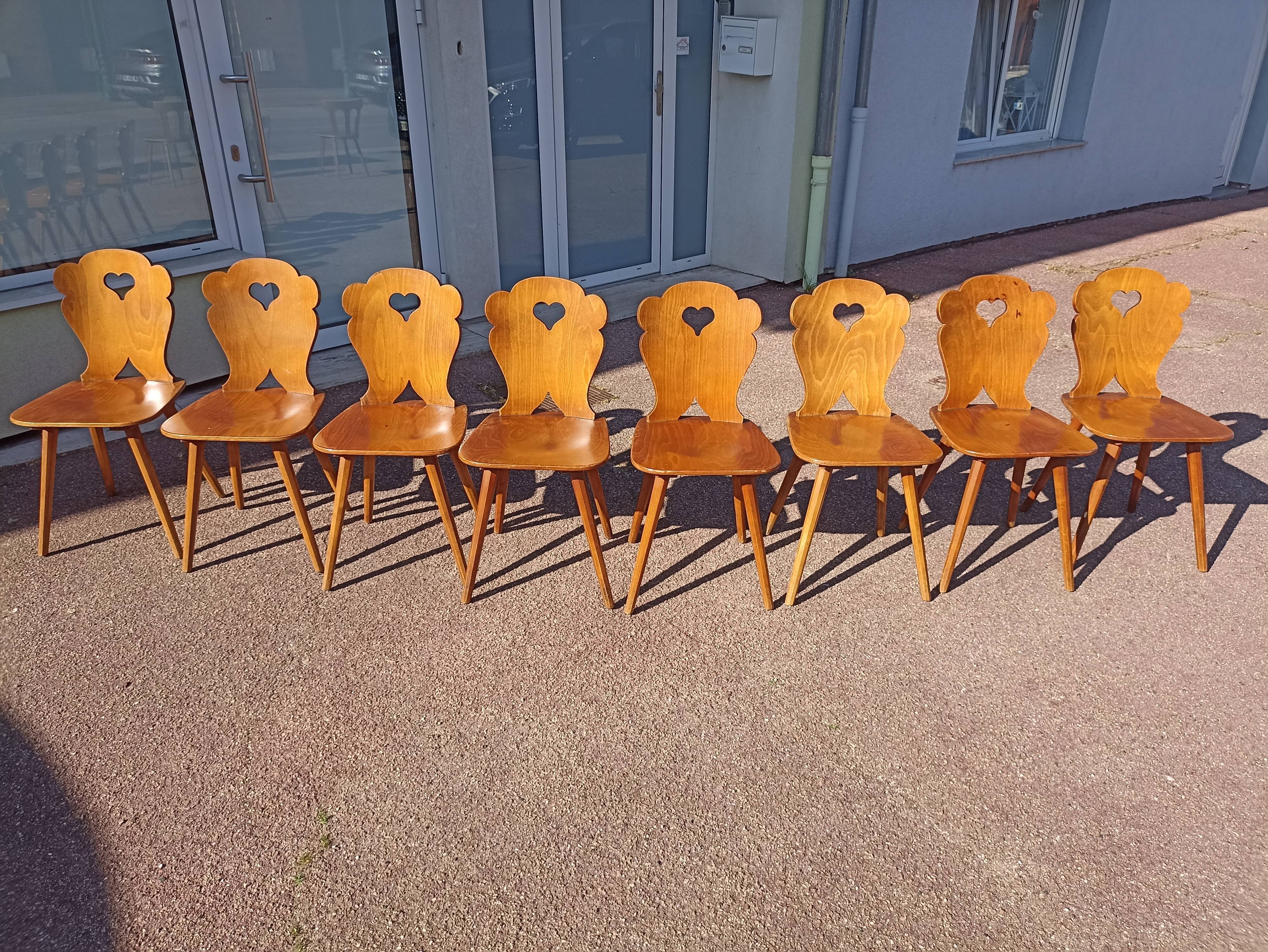 Lot 8 chairs bistro brasserie chalet mountain deco