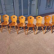 Lot 8 chaises bistrot brasserie chalet déco de montagne
