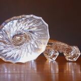 Vintage tripod candle holder from the 70s in molded glass