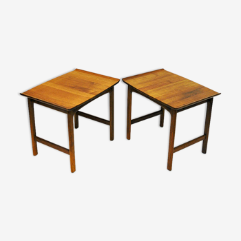 Paire de tables d’appoint en teck suédois Frisco de Folke Ohlsson pour Tingströms années 1960