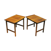 Paire de tables d’appoint en teck suédois Frisco de Folke Ohlsson pour Tingströms années 1960