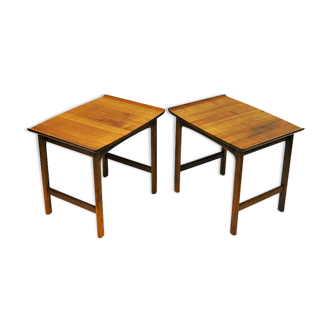 Paire de tables d’appoint en teck suédois Frisco de Folke Ohlsson pour Tingströms années 1960