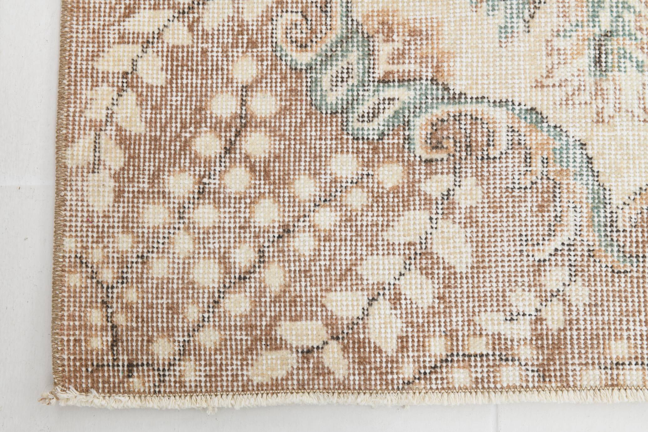 6x10 Cream & Beige Oriental Turkish Area Rug, 193x298Cm