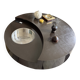 Willy Rizzo Coffee Table ‚Yin Yang‘, Brown Lacquer and Silve, Italy 1970s