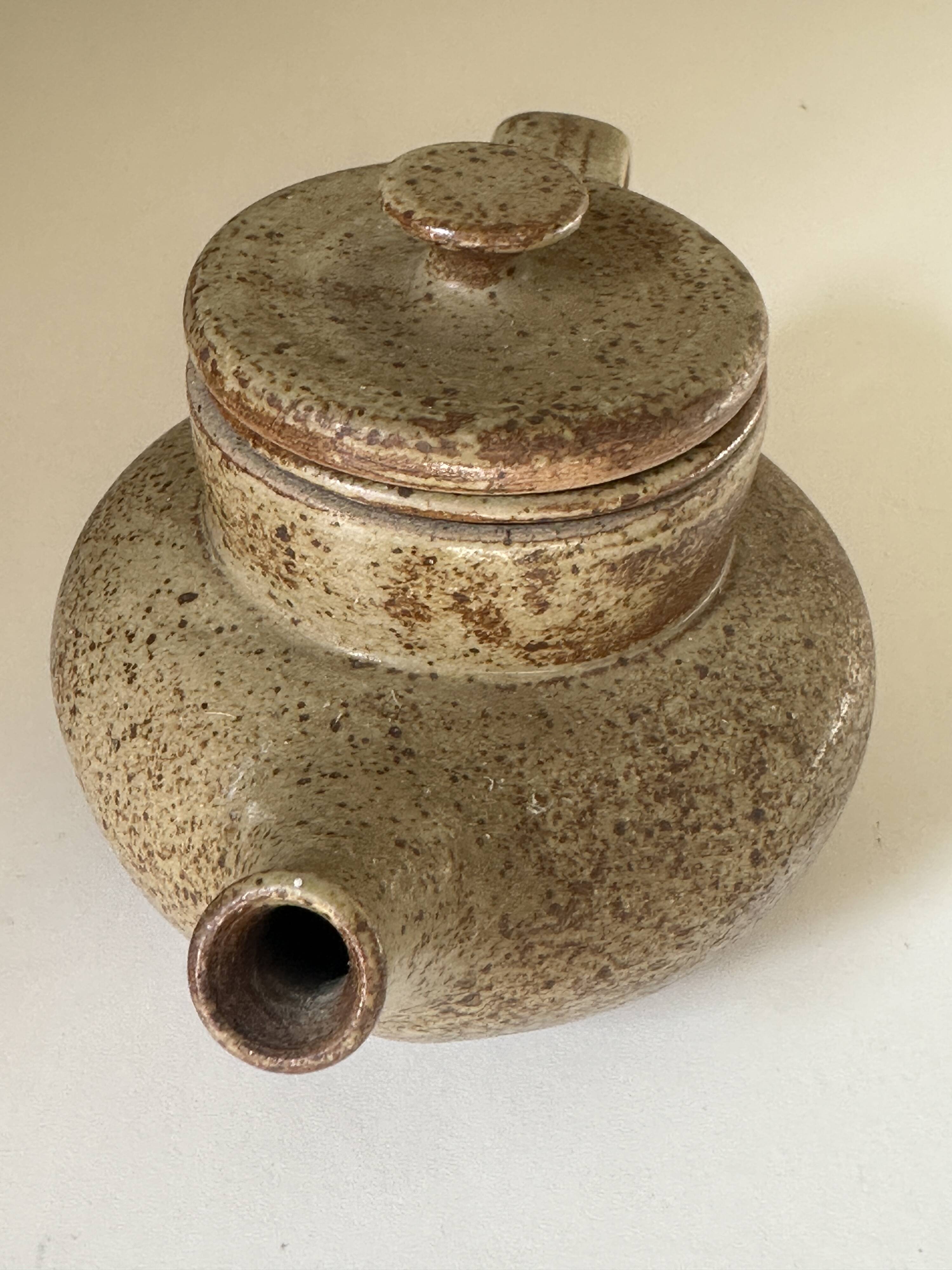 Vintage 60s signed stoneware teapot