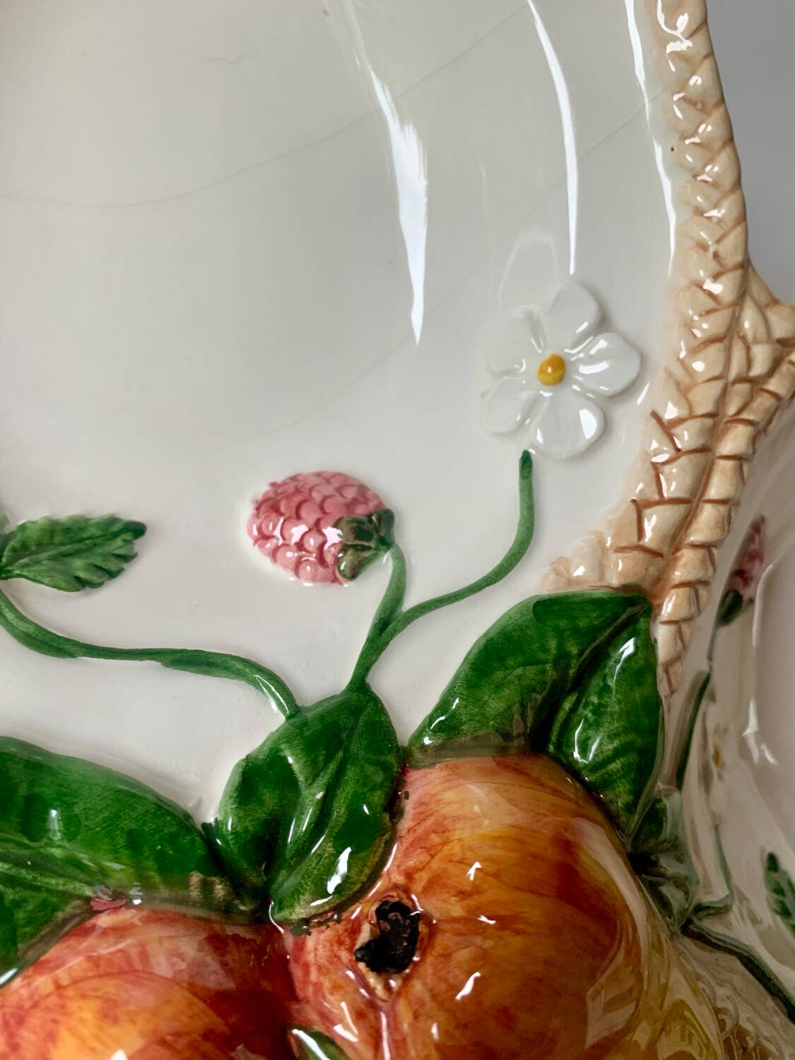 Large vintage barbotine aperitif serving dish