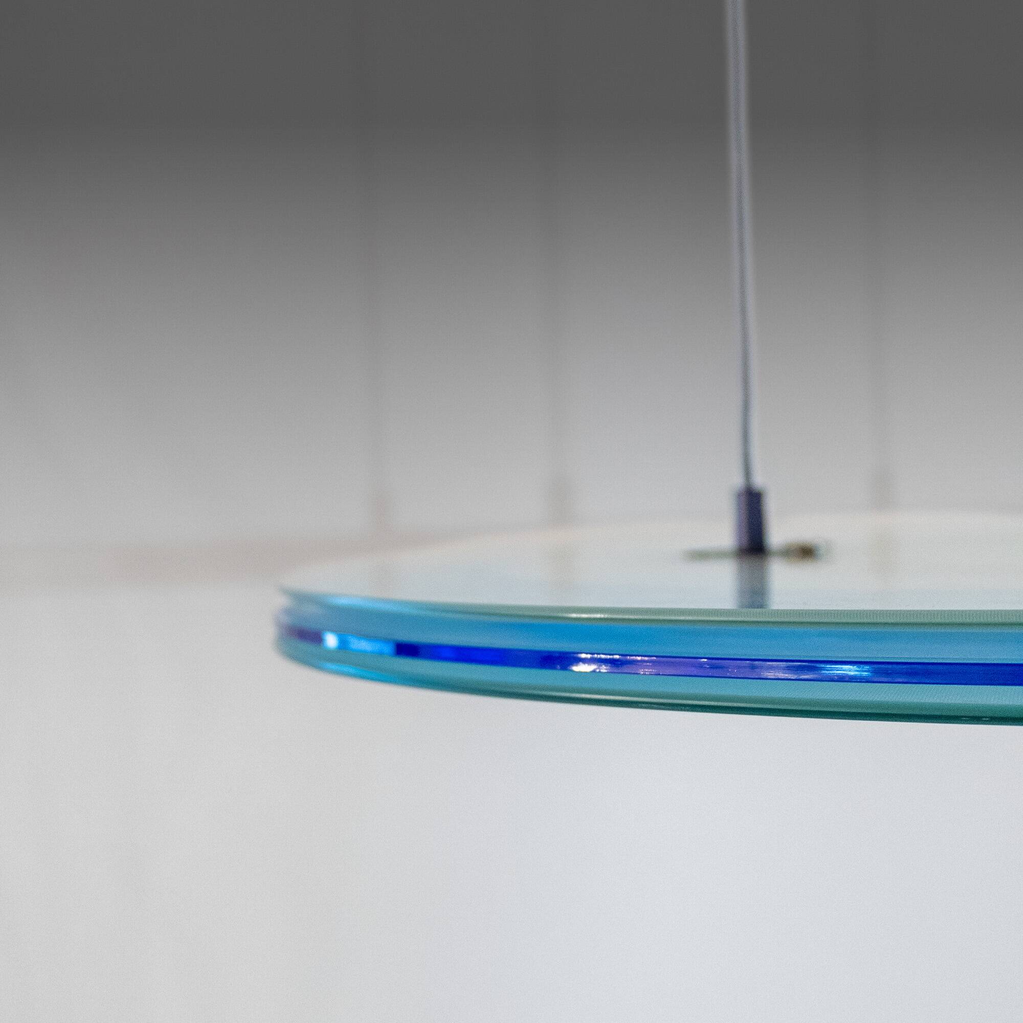 Pendentif Aurora Blue de l'ère spatiale par Arteluce, Perry King et Santiago Miranda,