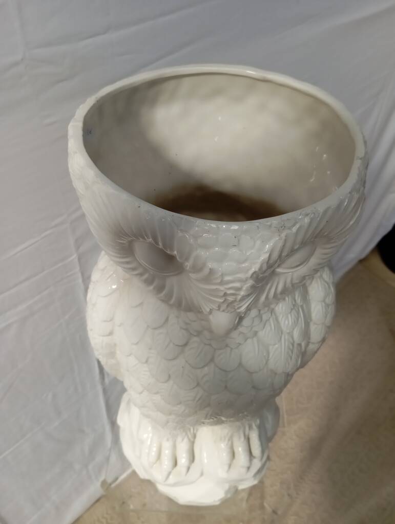 Ceramic owl umbrella stand Bassano Italy