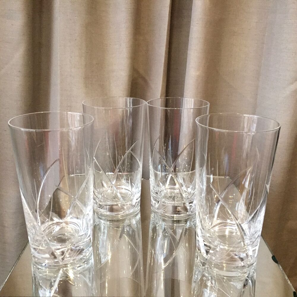 4 juice glasses suite long drink crystal size