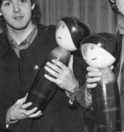 Beatles Kokeshi doll - master Watanabe Masao circa 1965-70 - Japan