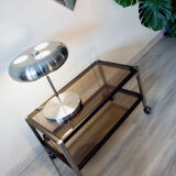 Erard coffee table, metal and smoked glass 1980