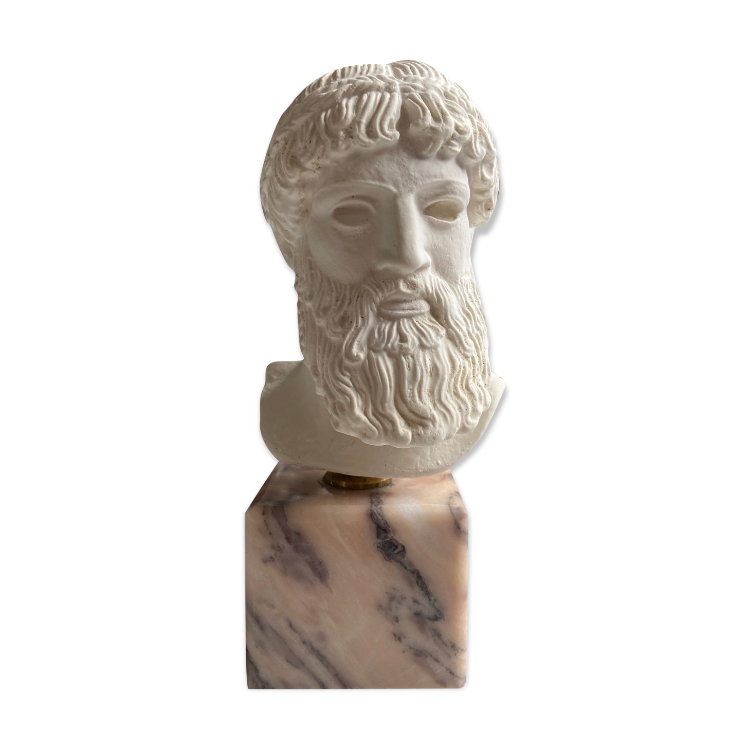 Bust of Zeus in plaster and marble