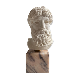 Buste de Zeus en plâtre et marbre