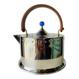 Vintage Bodum Ottoni stainless steel kettle designed by Carsten Jørgensen 1986, button.