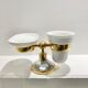 Art Deco soap dish and toothbrush holder