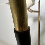 Unique tripod floor lamp by Stilnovo with white shades, Italy 1960s