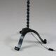 Twisted black metal brutalist floor lamp