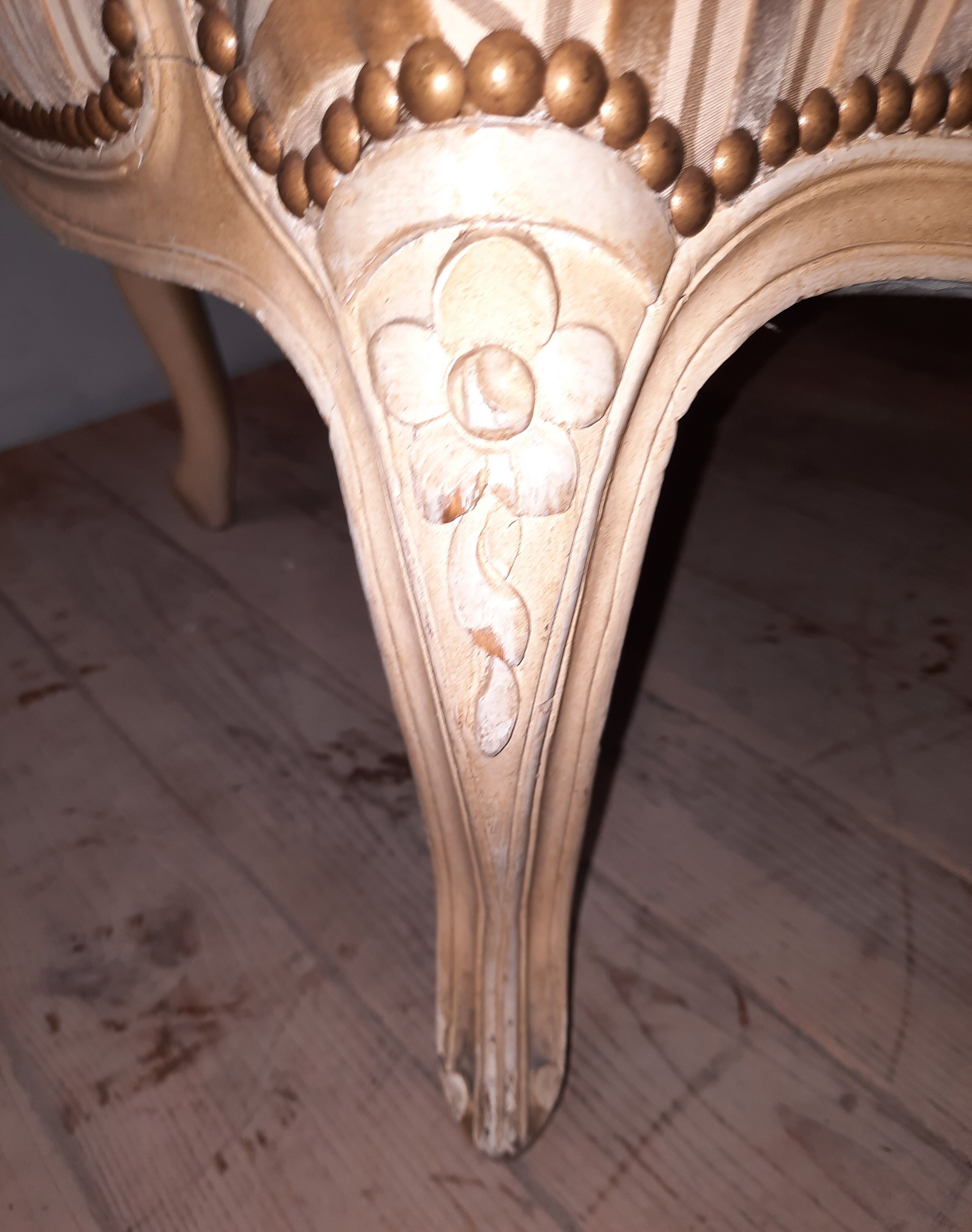 Bergere dd style Louis XV lacquered white