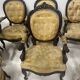 Set of eight Napoleon III style Louis XV armchairs in rosewood, 20th century.