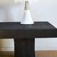 Log coffee table with burnt wood finish, shou-sugi-ban