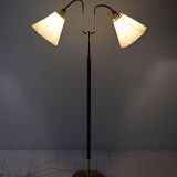 1950s Scandinavian teak and brass floor lamp