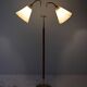 1950s Scandinavian teak and brass floor lamp