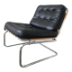 Chrome and leatherette armchair