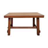 Table basse brutaliste en chêne clair