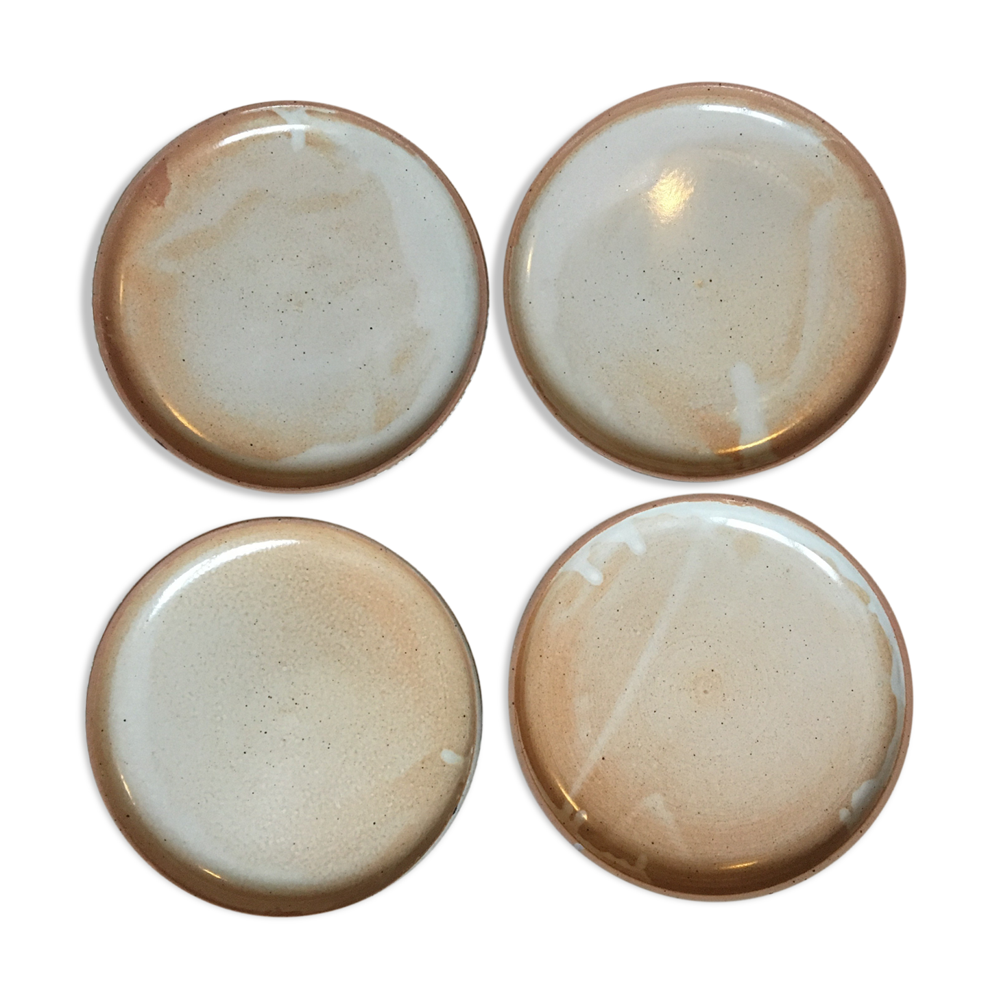Set of 4 flat sandstone plates