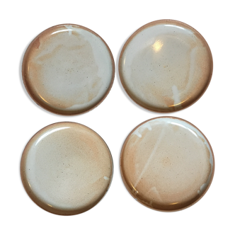 Set of 4 flat sandstone plates