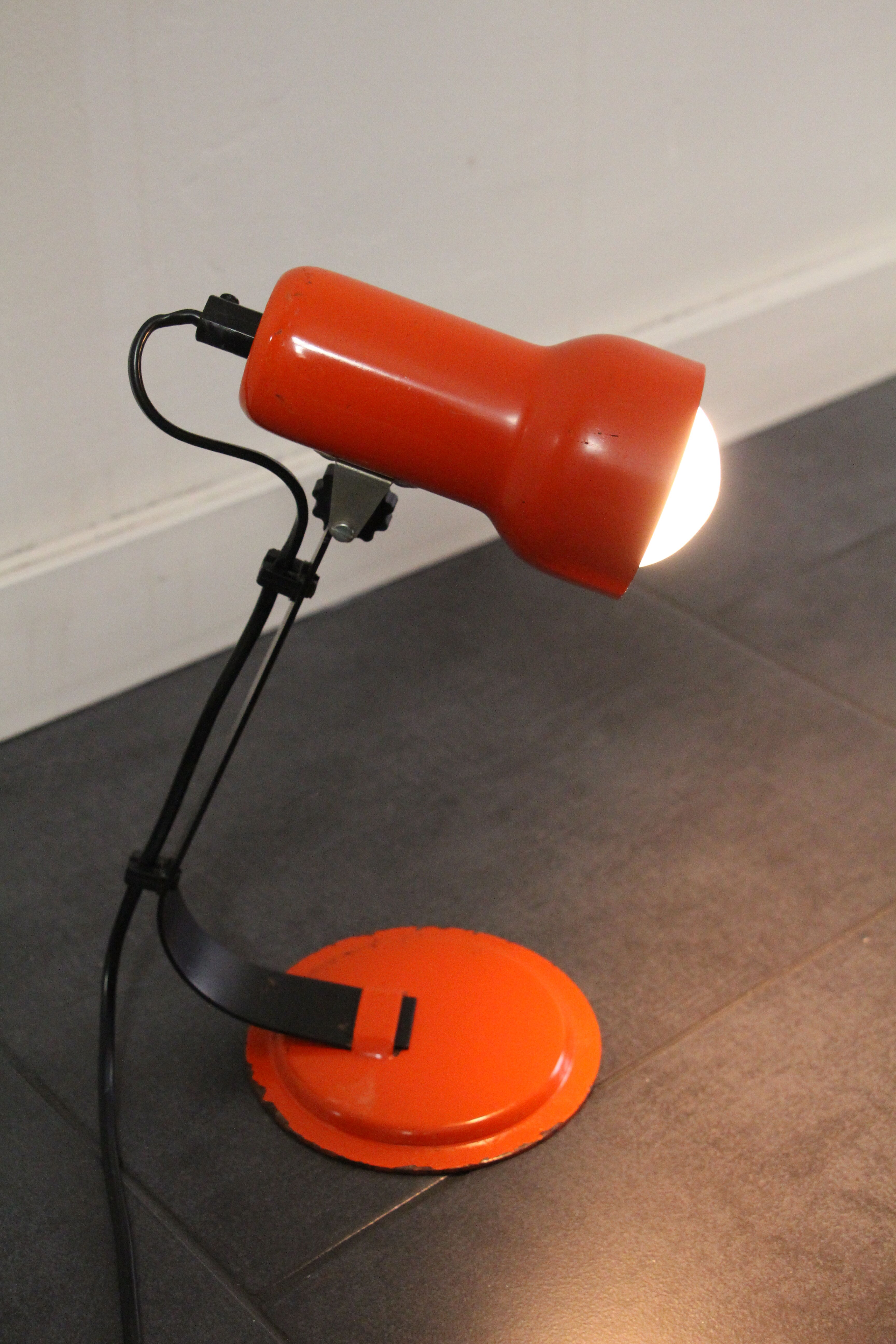 Vintage orange desk spot lamp 60"s