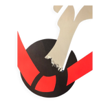 Composition, 1987. original lithograph by james pichette (1920-1996)