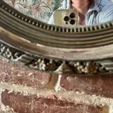 Miroir ancien ovale noeud 1800