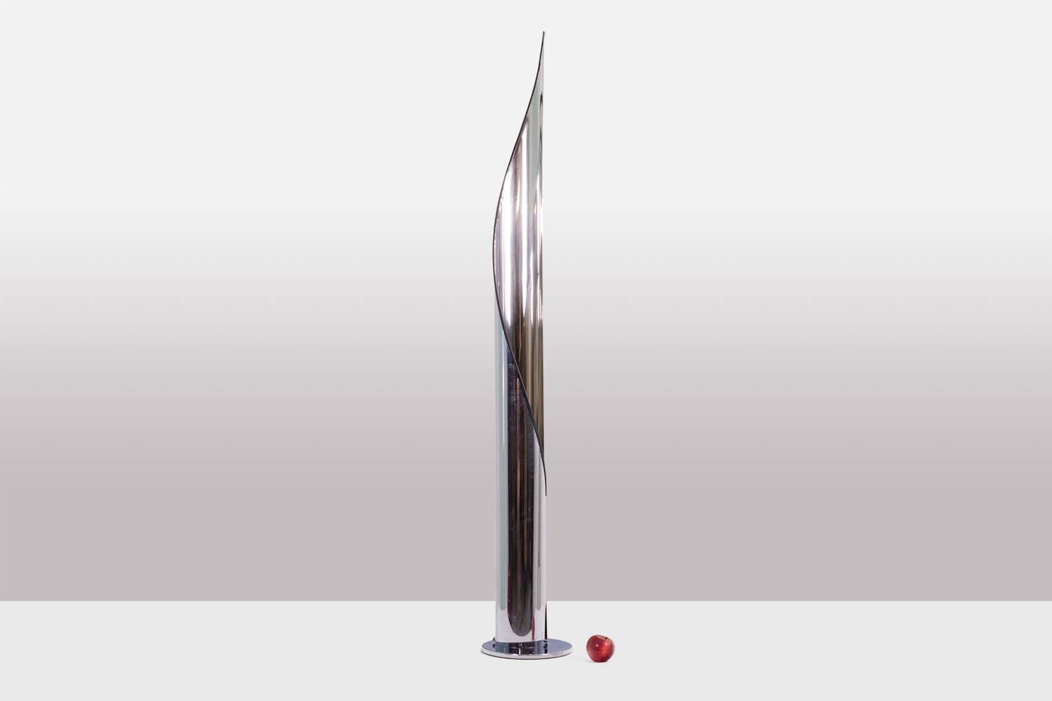 Stilnovo. Polished stainless steel floor lamp. 1970s. LS5913589A