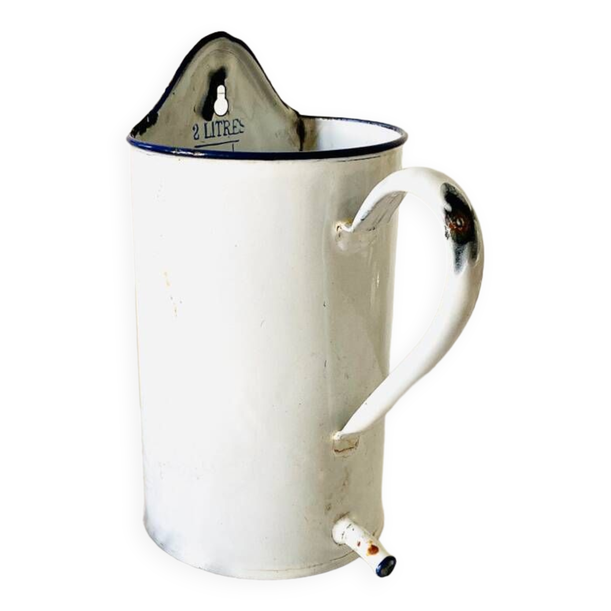 Old medical fountain in white enameled sheet metal